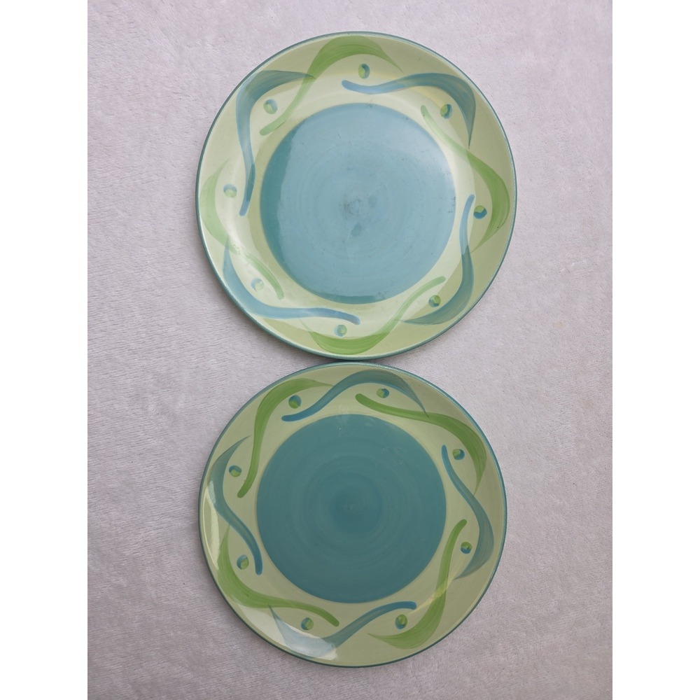 2‎ Southern Living At Home Gail Pittman Provence Swirls Dots Salad Plates